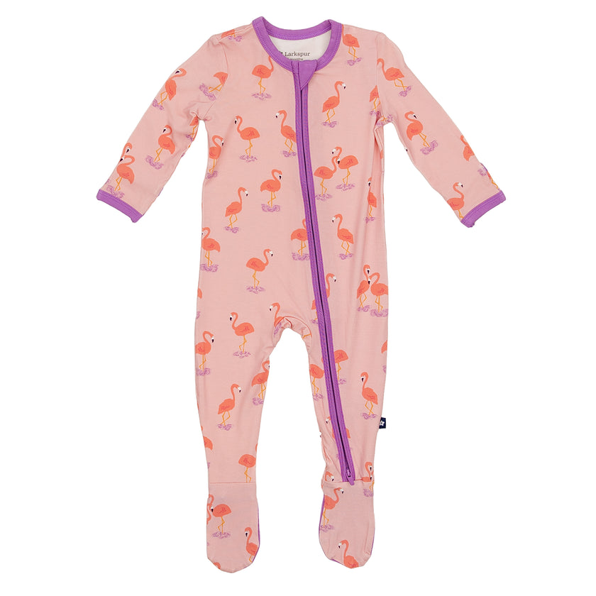 Zipper Footie in Flamingirls