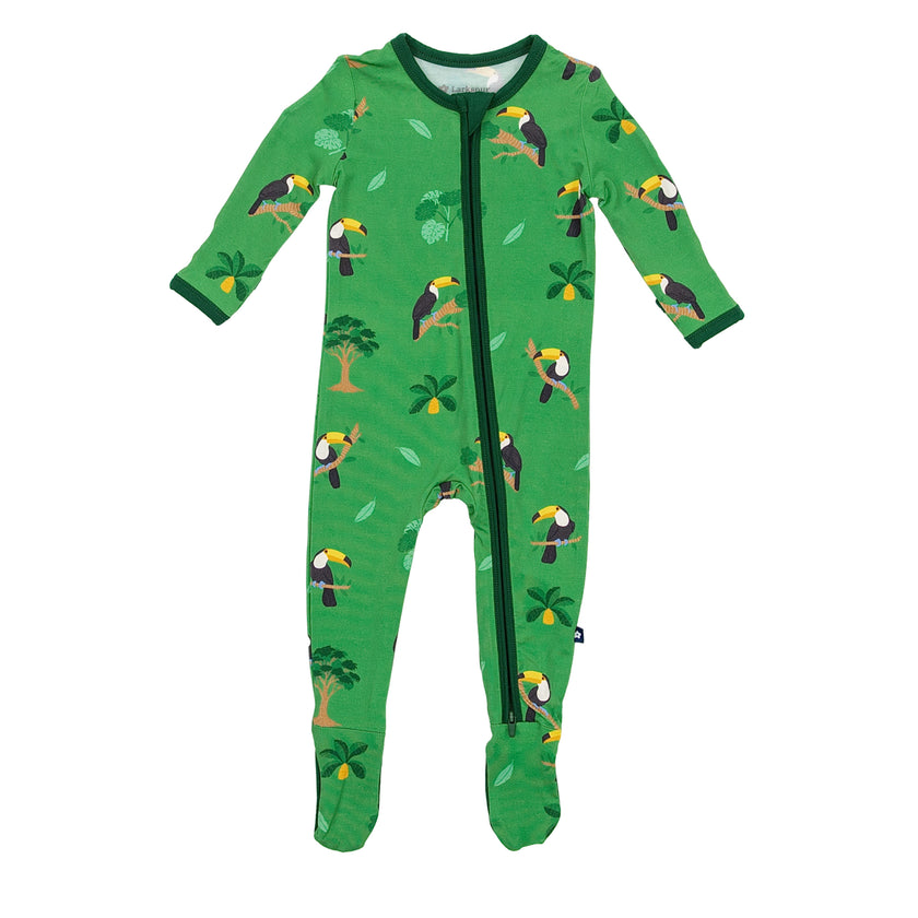 Zipper Footie in Majestic Toucans
