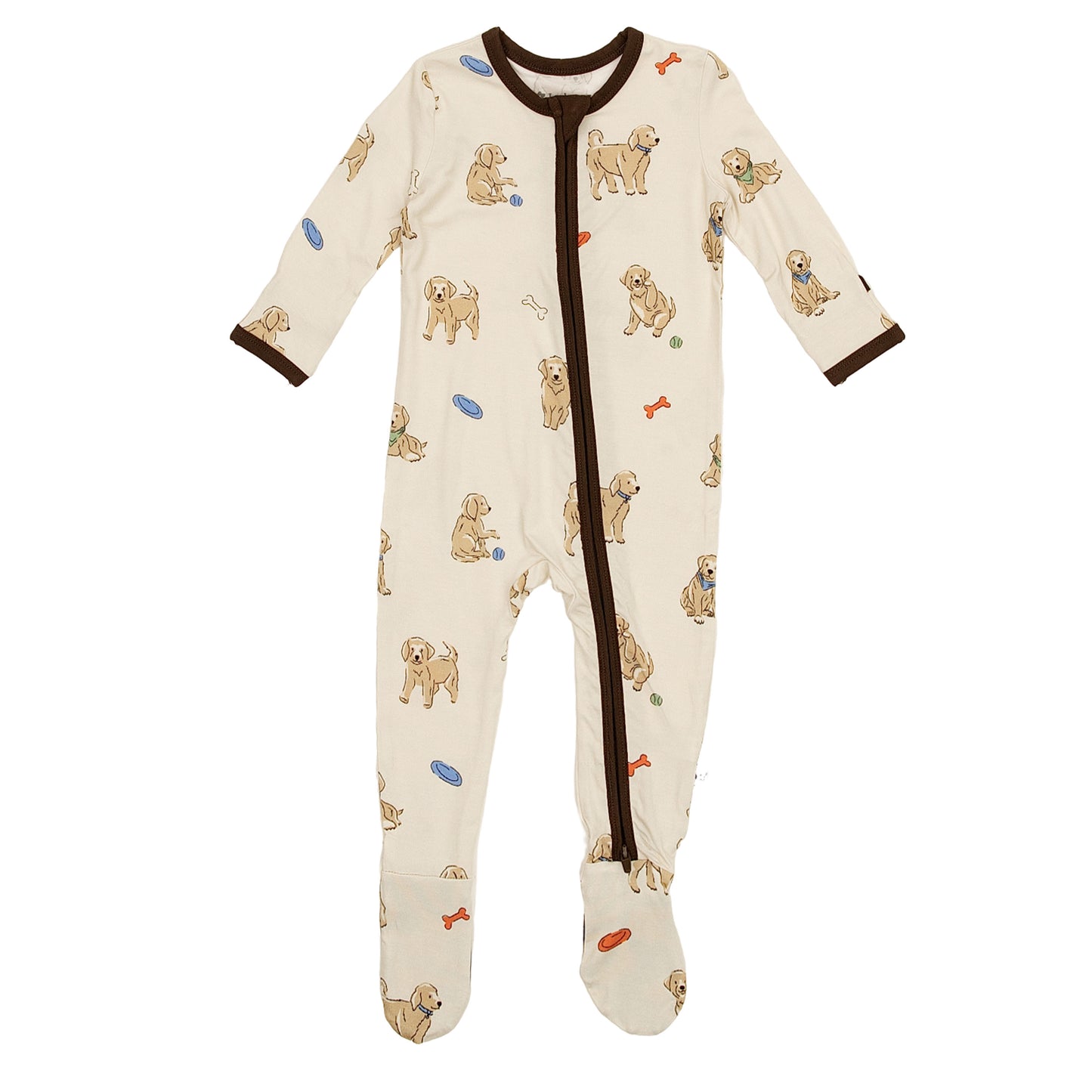 Zipper Footie in Playful Pups