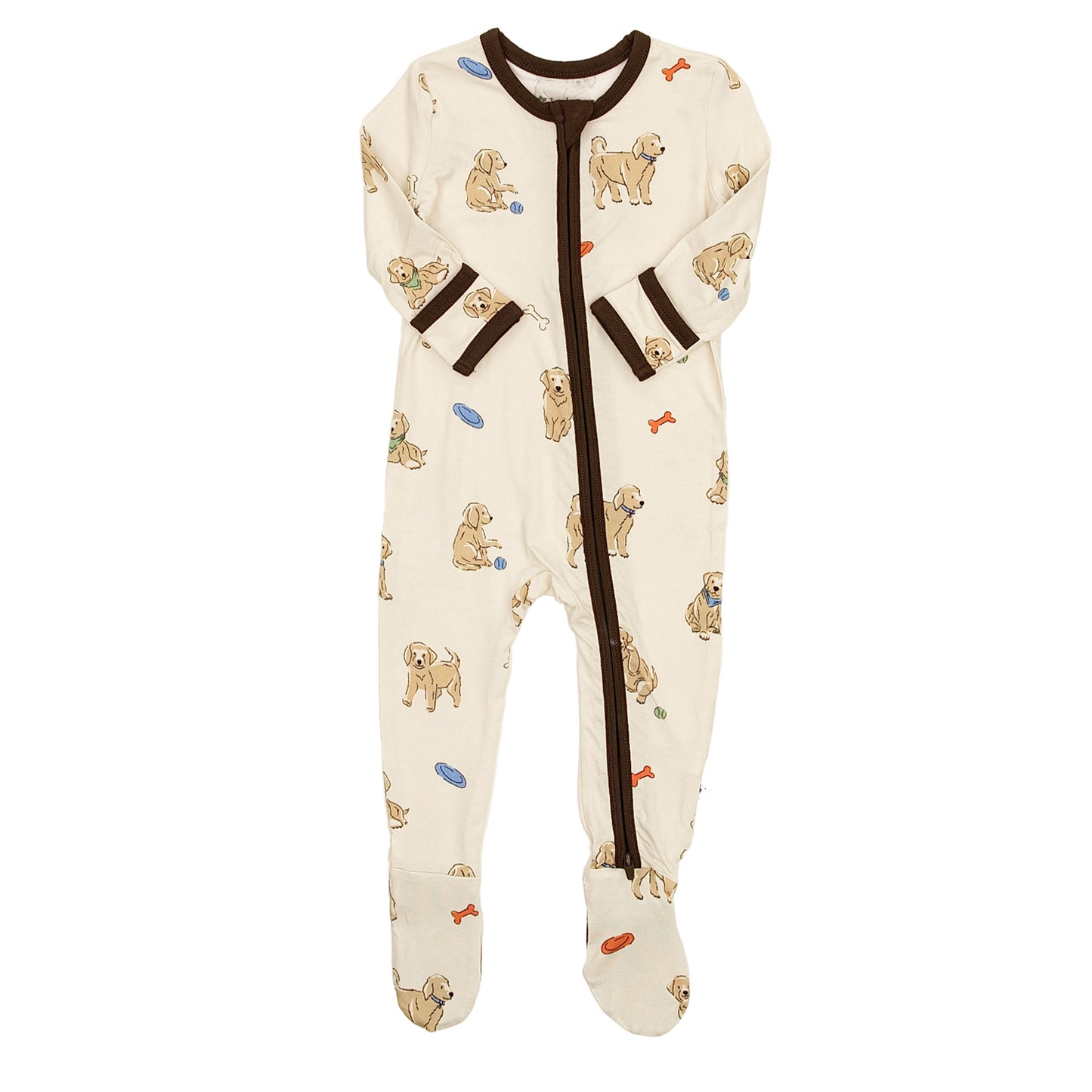 Zipper Footie in Playful Pups