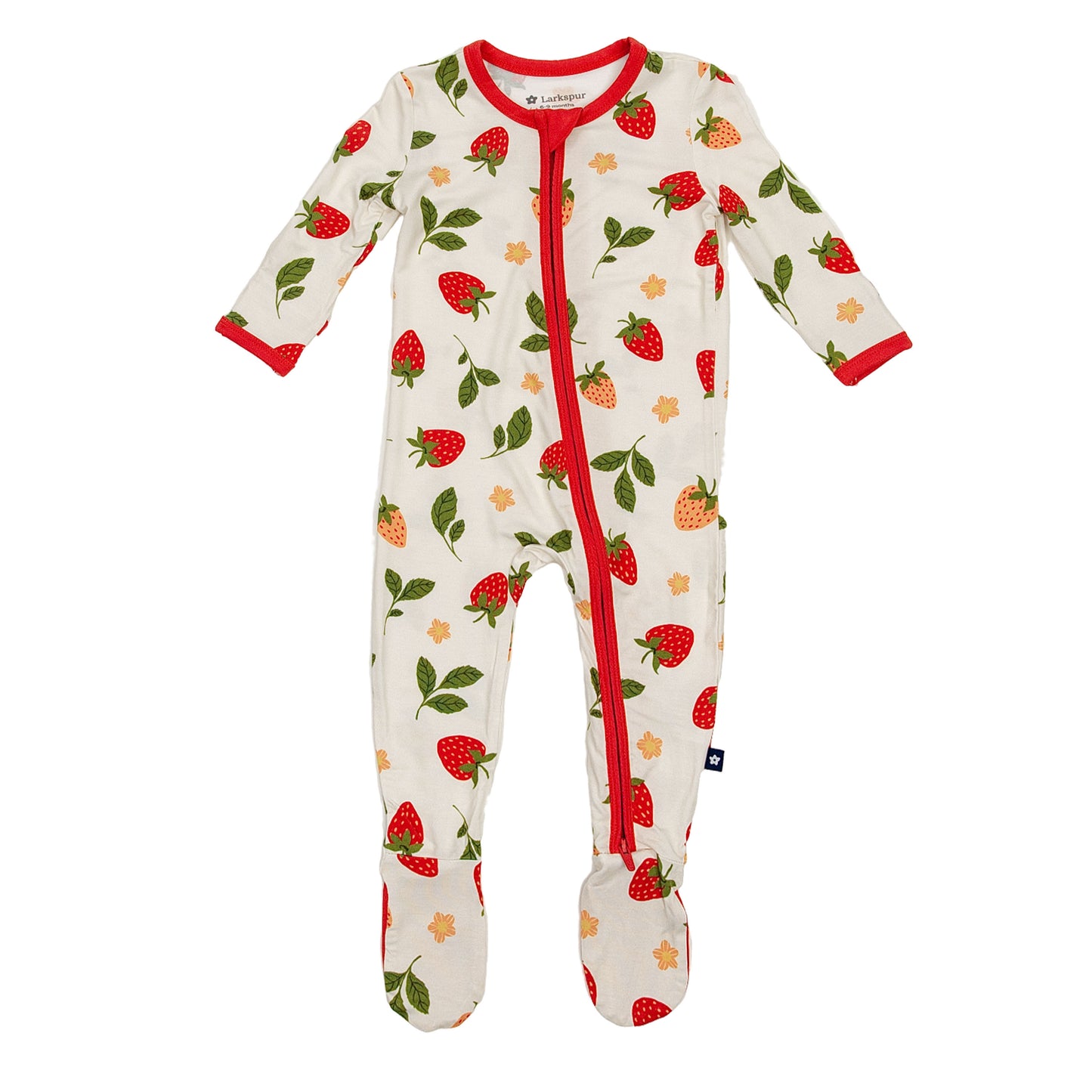 Zipper Footie in Strawberry Fields