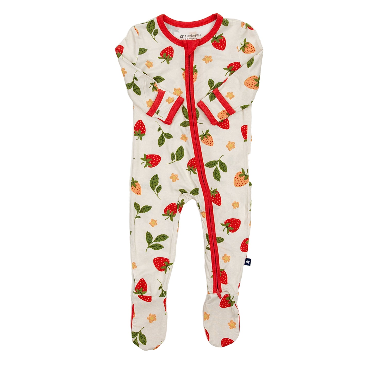 Zipper Footie in Strawberry Fields