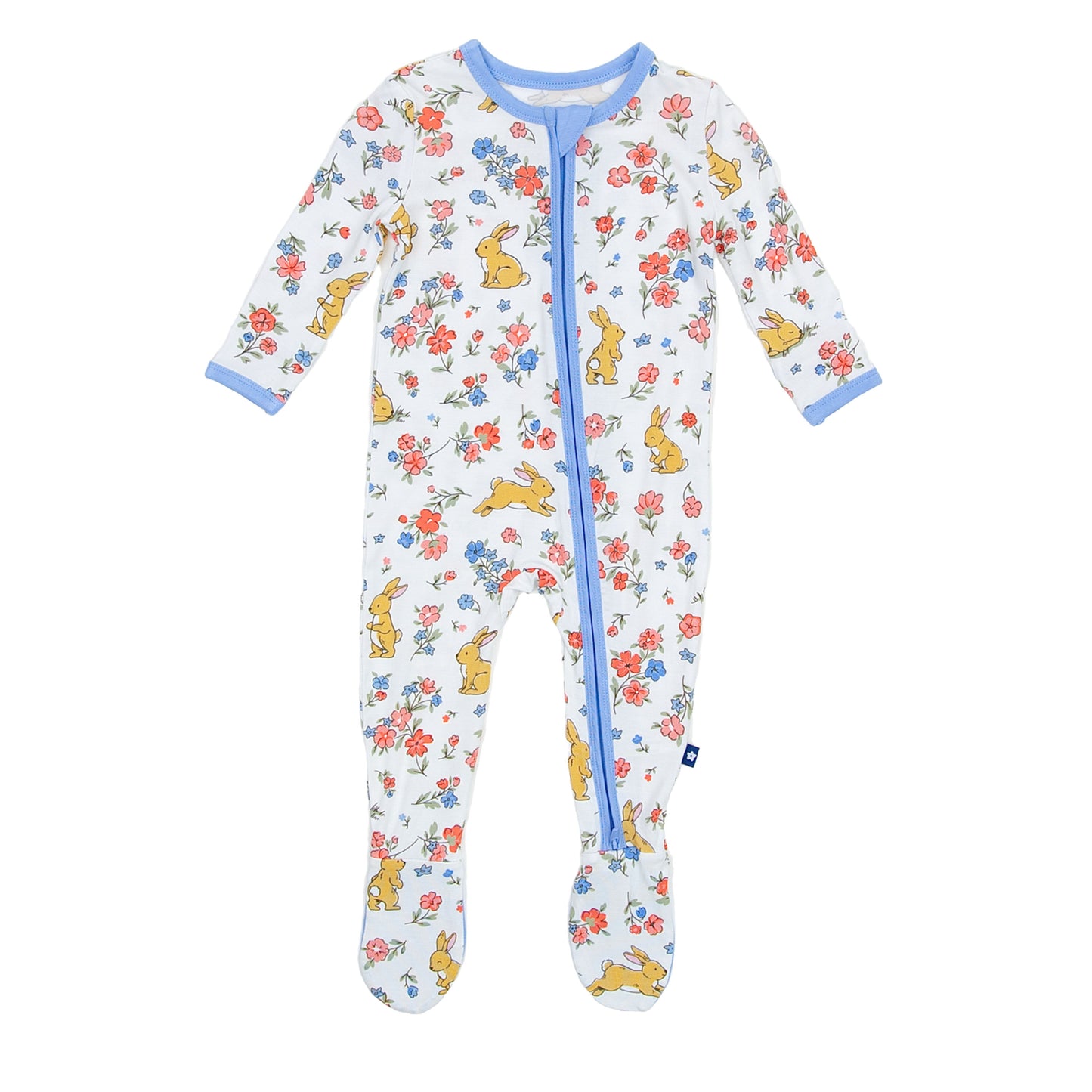 Zipper Footie in Summer Bloom Bunny