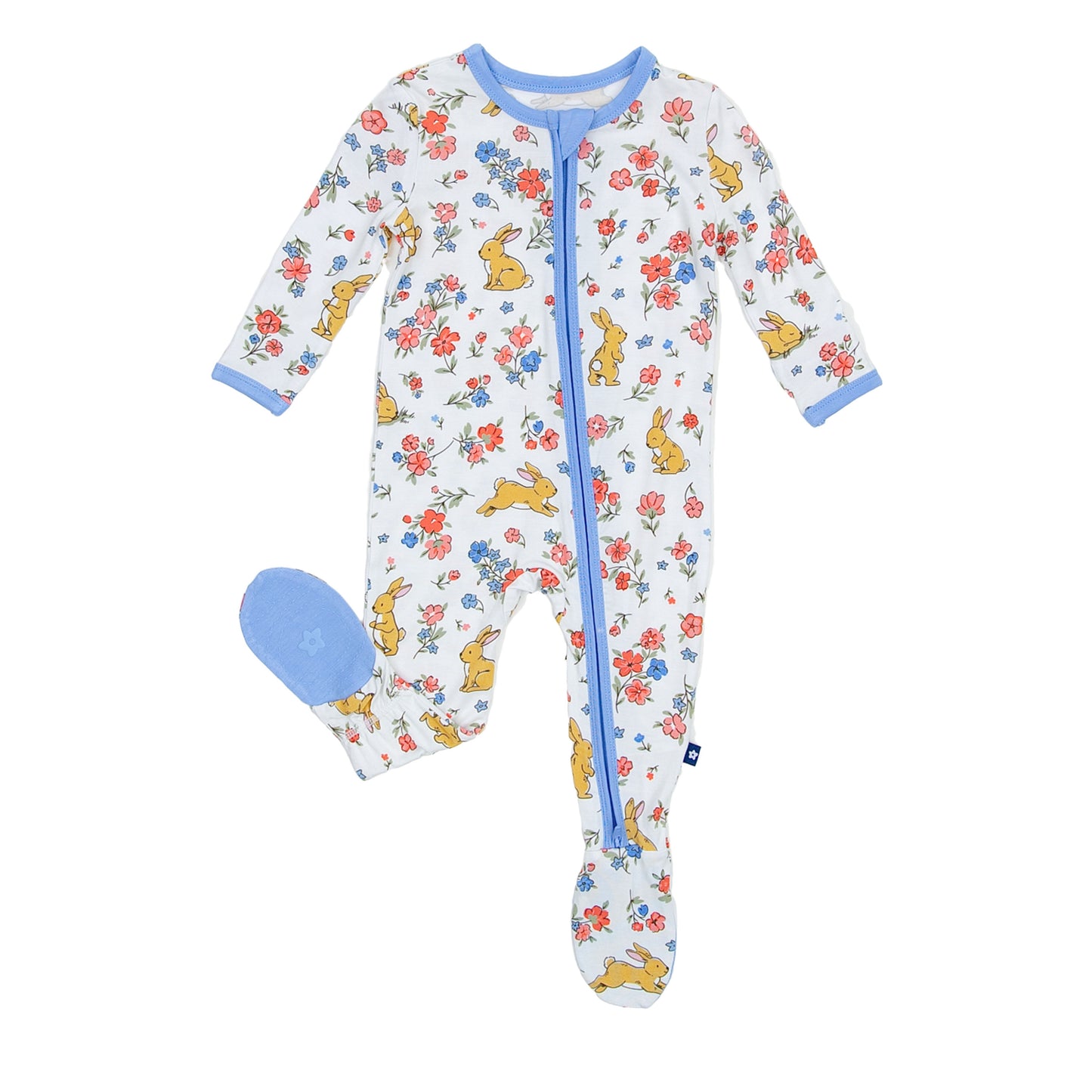 Zipper Footie in Summer Bloom Bunny