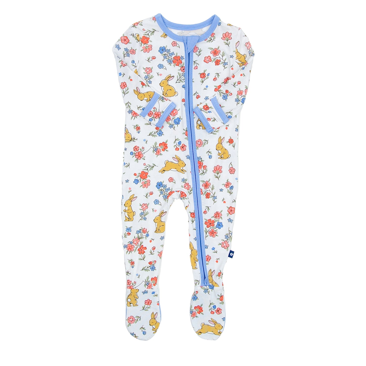 Zipper Footie in Summer Bloom Bunny