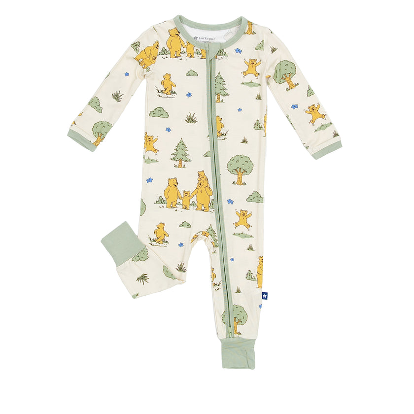Zipper Romper in Bears in the Woods