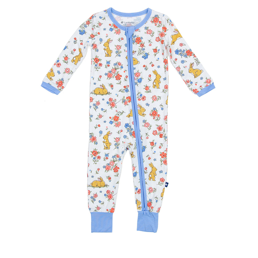 Zipper Romper in Summer Bloom Bunny