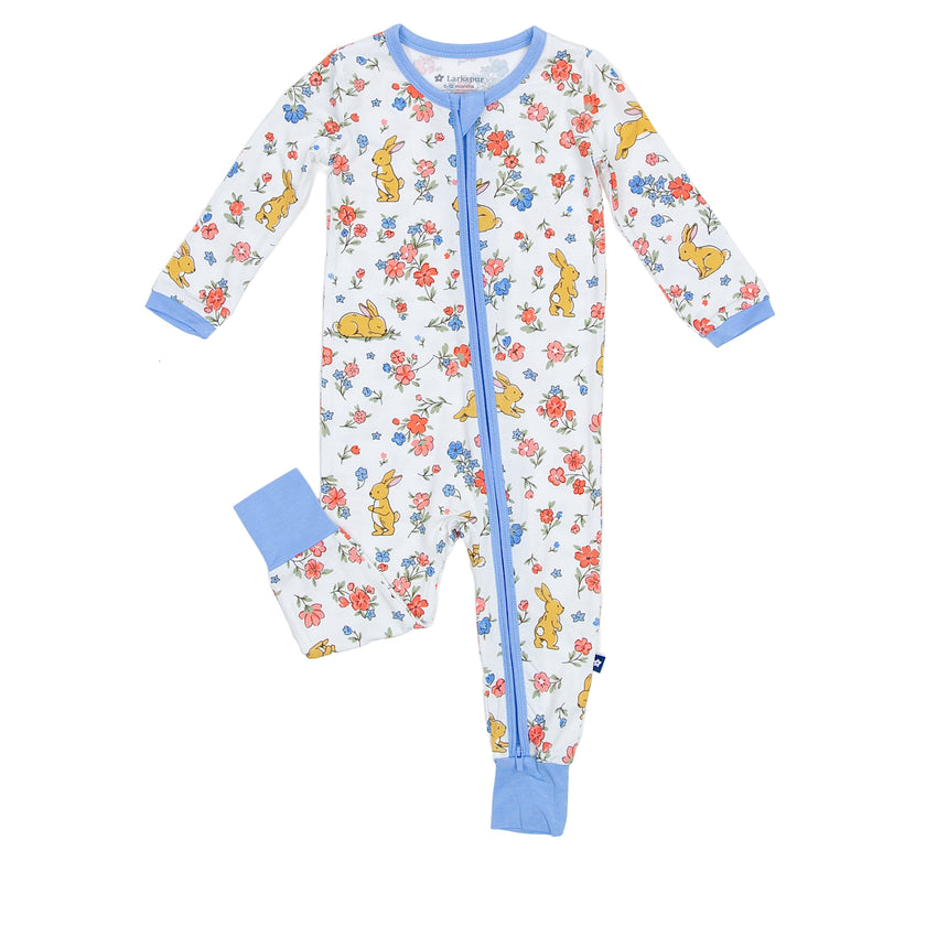 Zipper Romper in Summer Bloom Bunny