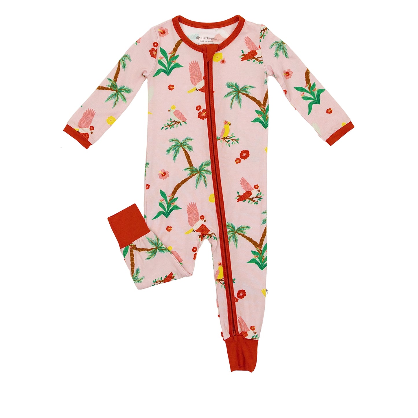 Zipper Romper in Colorful Cockatoos