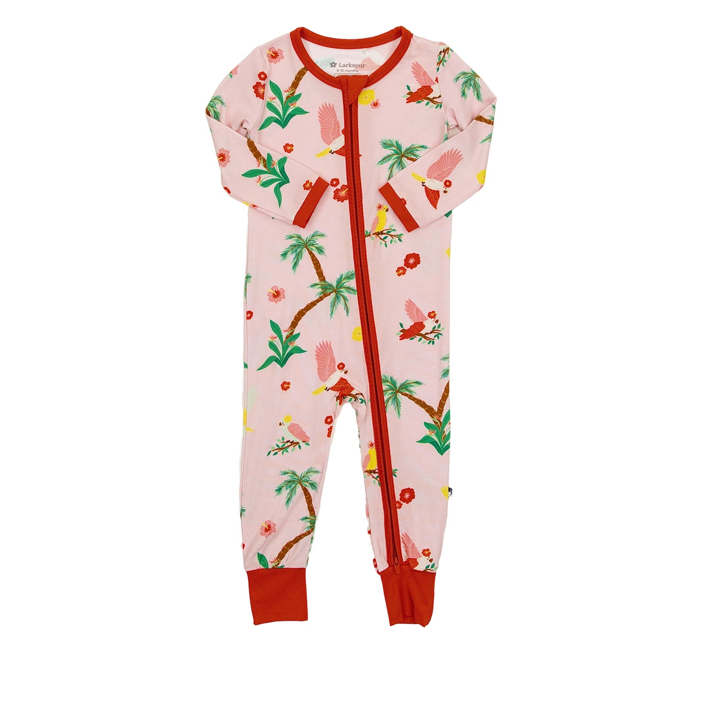 Zipper Romper in Colorful Cockatoos