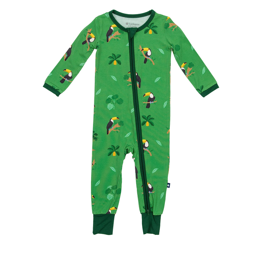 Zipper Romper in Majestic Toucans