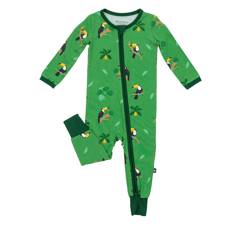 Zipper Romper in Majestic Toucans