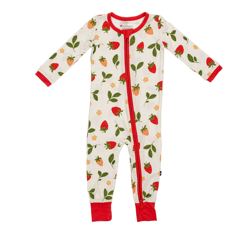 Zipper Romper in Strawberry Fields