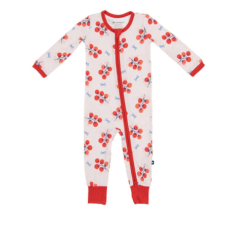 Larkspur Baby | Romper Pajamas | Zipper Romper in Tomato Bouquets