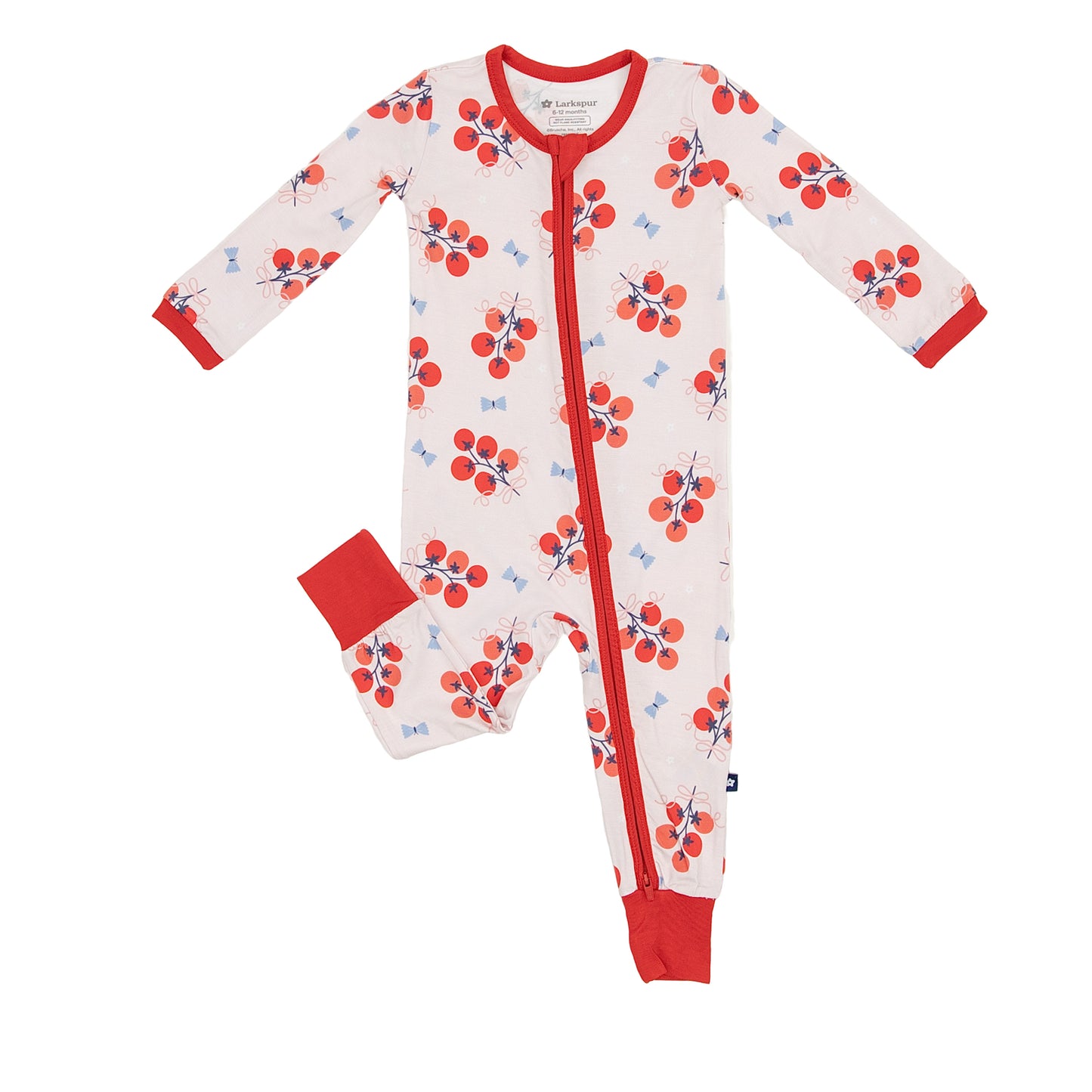 Zipper Romper in Tomato Bouquets