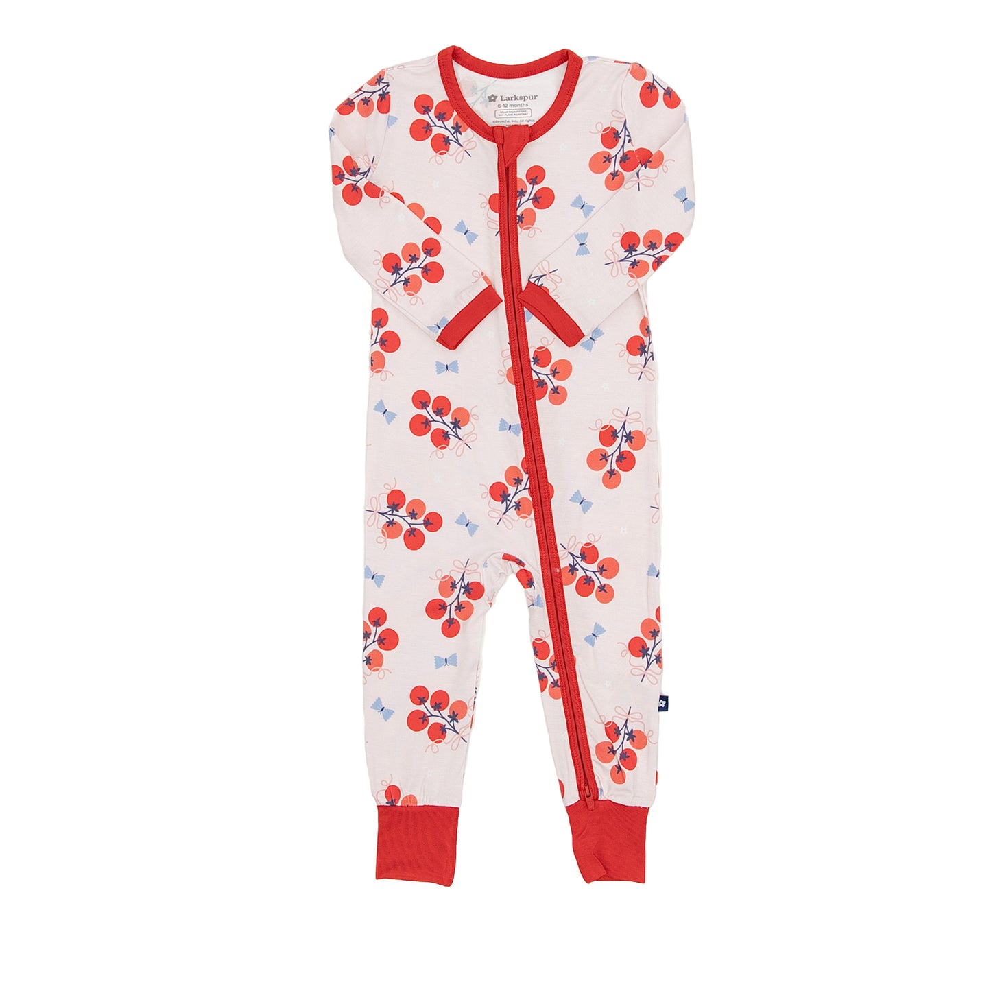 Zipper Romper in Tomato Bouquets