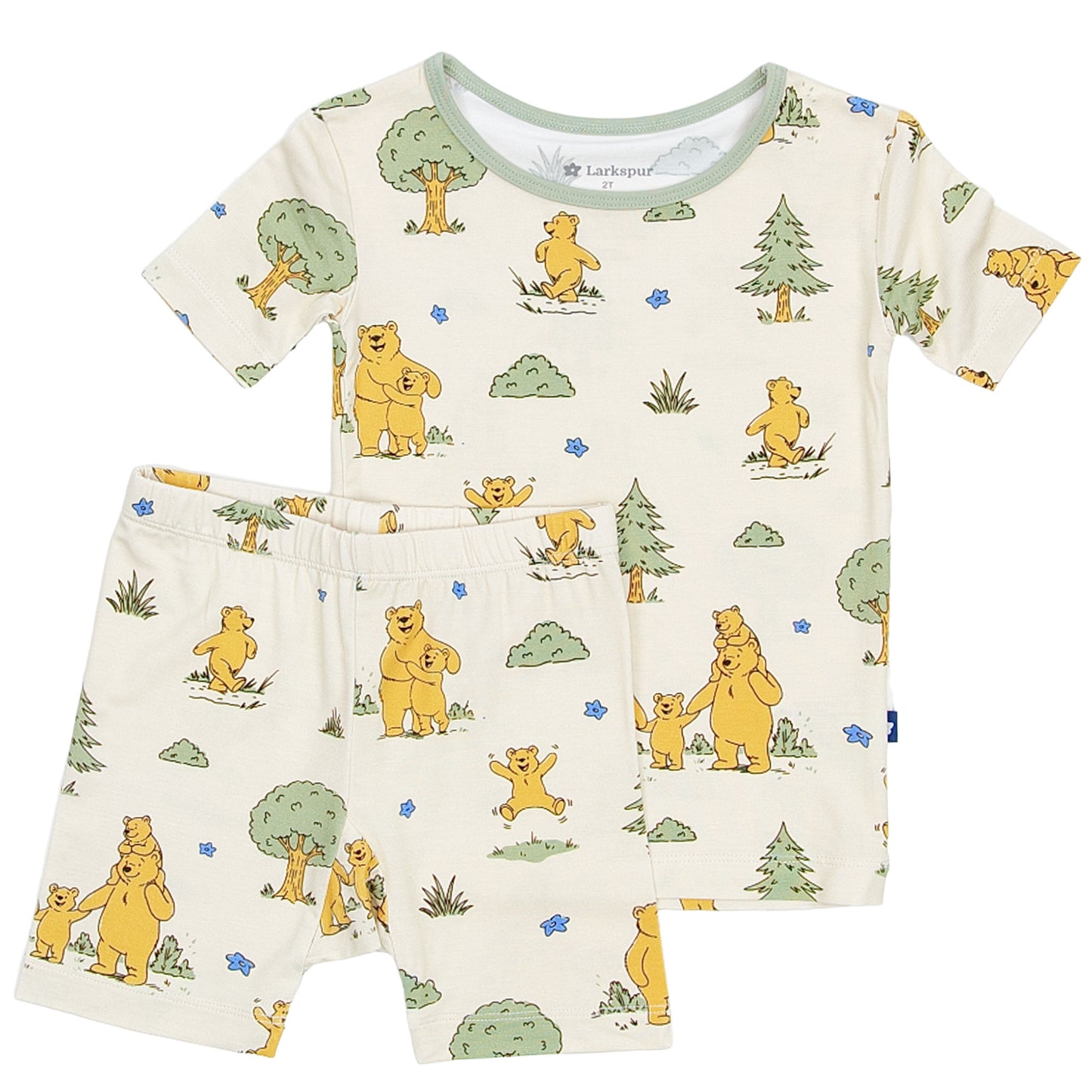 Short Sleeve Pajamas in Bears in the Woods