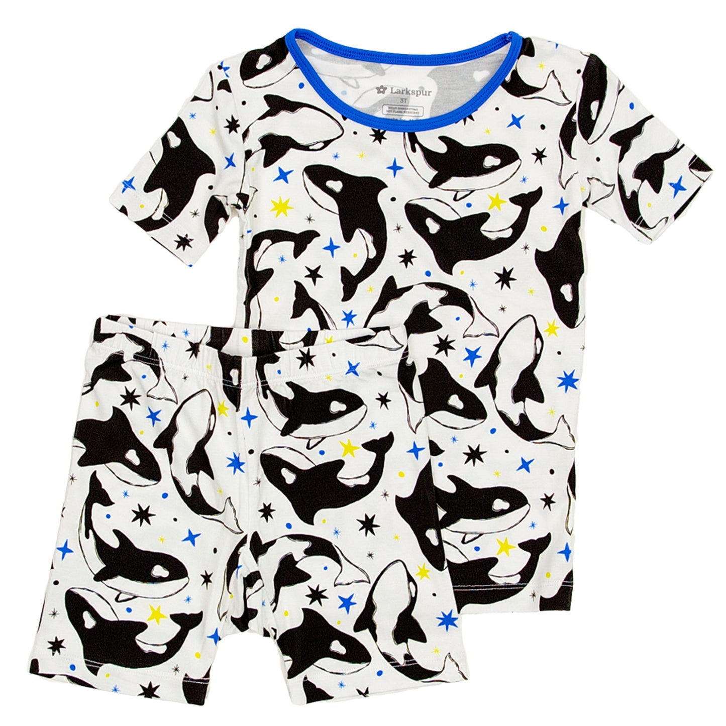 Short Sleeve Pajamas in Dancing Orcas