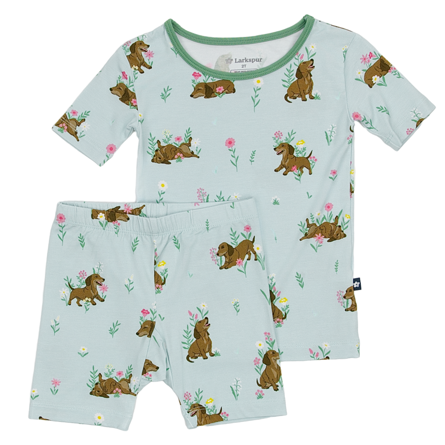 Short Sleeve Pajamas in Dachshund Garden