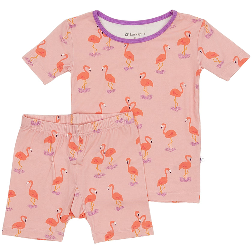 Short Sleeve Pajamas in Flamingirls