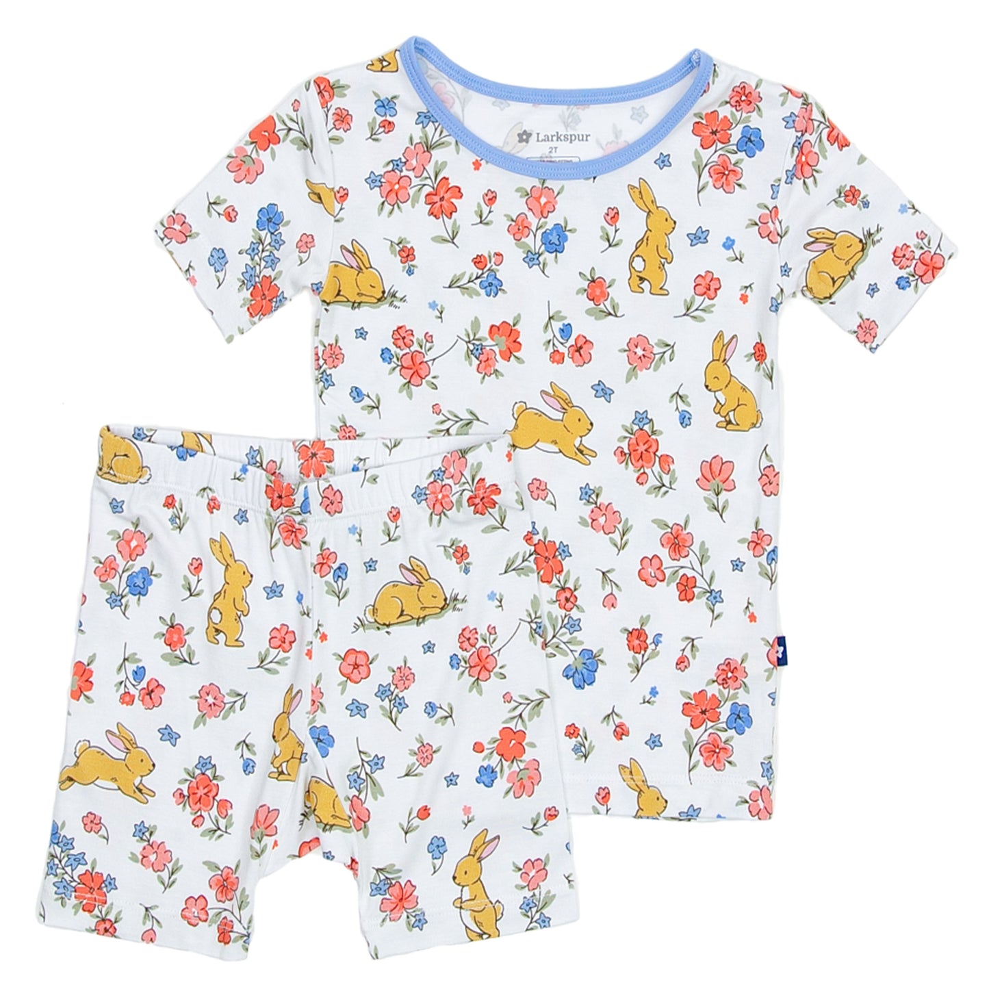 Short Sleeve Pajamas in Summer Bloom Bunny
