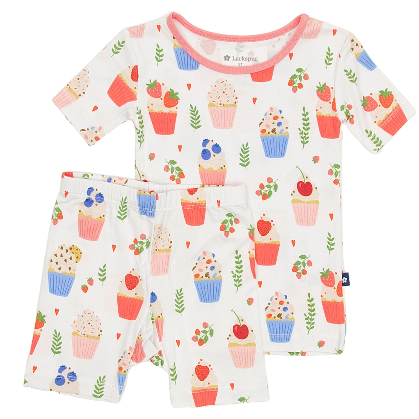 Short Sleeve Pajamas in Sweet Cupcakes