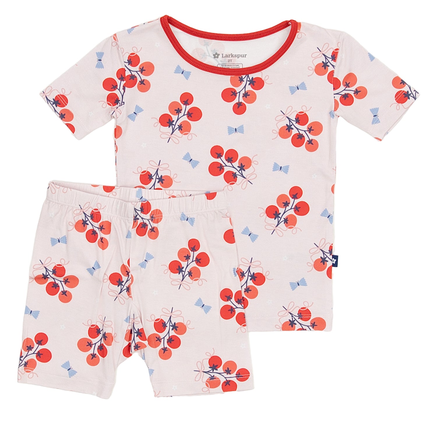 Short Sleeve Pajamas in Tomato Bouquets