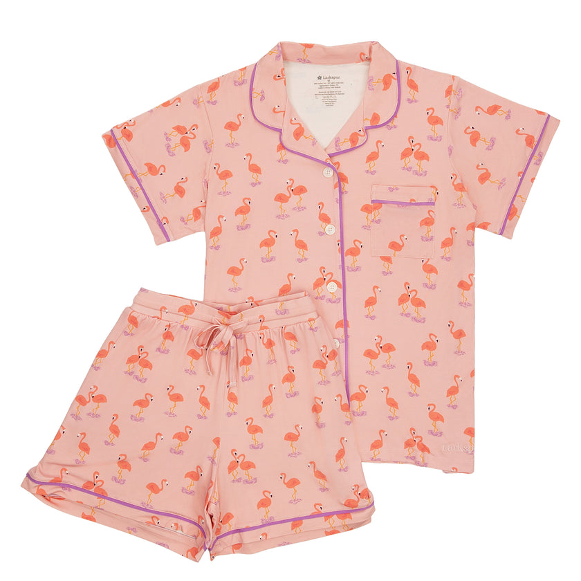 Women's Short Sleeve Pajamas in Flamingirls