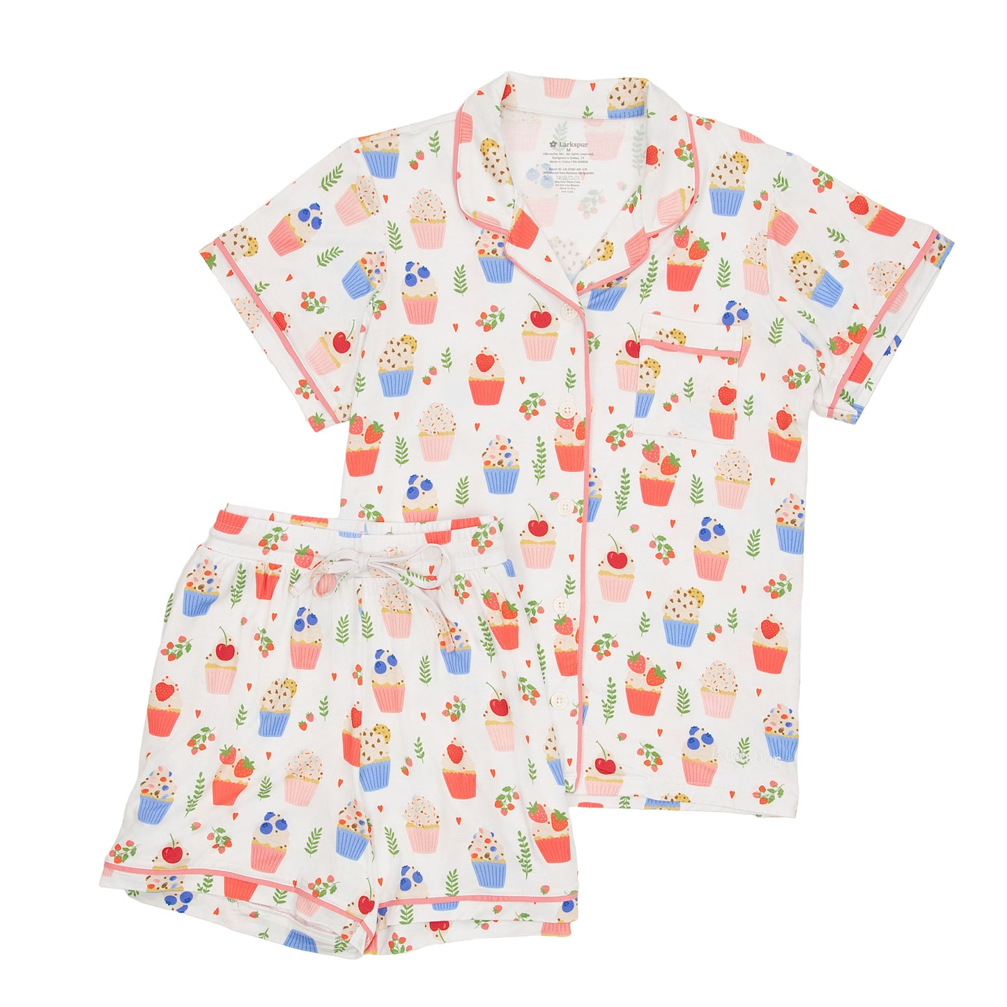 Women's Short Sleeve Pajamas in Sweet Cupcakes