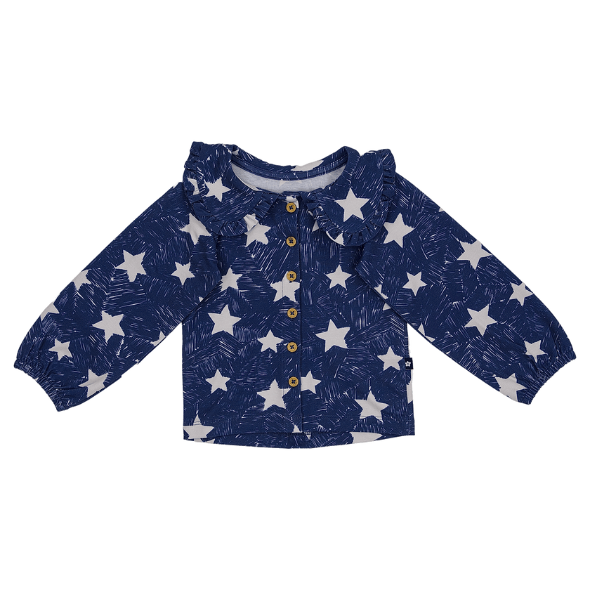 Collared Button Up Shirt in Sky Sparks