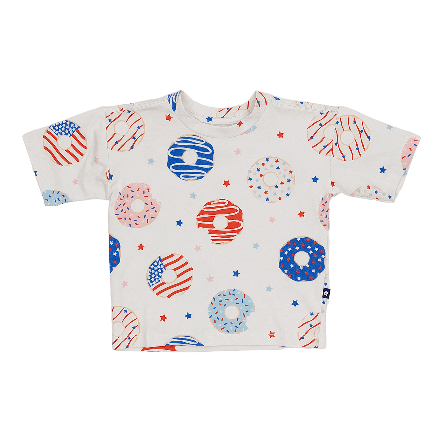 Everyday Crew Neck Tee in Stars, Stripes and Snacks